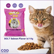 Bolt Makanan Kucing Cat Food Anggora Persian Kampung Rasa Ikan Salmon Flavor 1 Kg Bikin Gemuk Murah