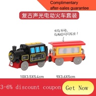 🚘toy car Sound-Emitting Electric Train Set Wooden Rail Car Compatible with Wooden Rice RabbitBRIOIkea Wooden Track