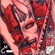 MG tattoo Japanese Ukiyo-e Girl Geisha Ninja Prajna Mask Pattern tattoo Waterproof tattoo Sticker Co