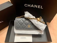 全新Chanel金球mini bag WOC golden ball phone holder  灰色