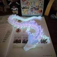 N9YH 3D Print Dragon Mainan Naga Sendi Gerak Penuh Kristal Kesan Cahaya Malam Hadiah Kreatif Desktop