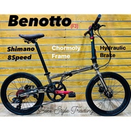 Benotto F3 Folding bike 20"(451) CR-MO Frame Shimano TX800 8SP Hydraulic Disc Brake basikal lipat 2009