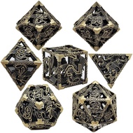 Hollow DICE Metal TRPG Polyhedral Dice Set COC Role-Playing Game Dice DND Dungeons and Dragons WWKL