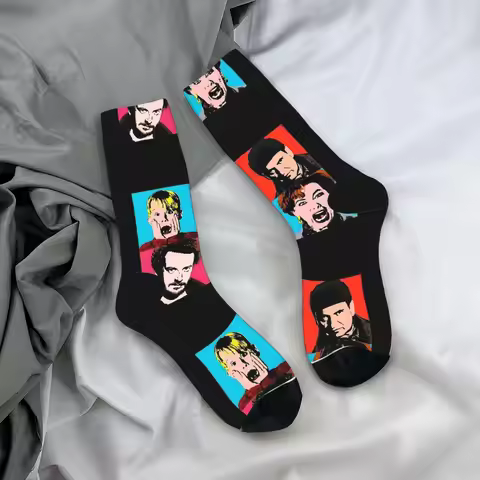 Home Alone Warhol Alone Stockings Retro Socks Men's High Quality Socks Autumn Running Graphic Anti-S