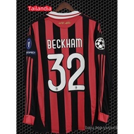 Retro 2009-10 AC long sleeved football shirt custom name and number 4QMQ 0DBI