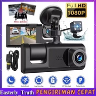 Dash Cam 1080P DVR Front Inside Rear Camera Driving Recorder 2 Inch Full HD Screen Dashcam Support N