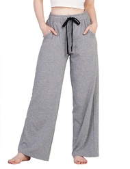 LAPASA Women's Pajama Pants Casual Wide Leg Loose with Drawstring Pocket Meditation Yoga Lounge Pala