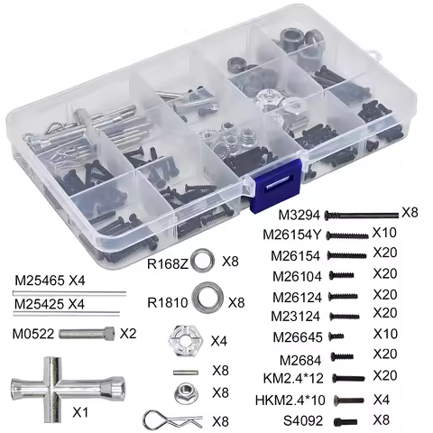 215PCS Replacements Kits Box R1810 R168Z Bearing, Metal Hex, M40 Nuts, Bolts, M0522, S4092 And Commo