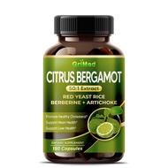 Citrus Bergamot 50:1 Extract 20,400mg with Red Yeast Rice, Garlic, Artichoke for Healthy Cholesterol