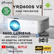 Proyektor Android YRD600S V2 HDR 4K Mini Projector LED