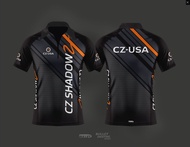 Athletic Sports Exclusive CZ Tactical 3D Zipper T-Shirt - Loose Polo Collar, Free Name & Logo Custom