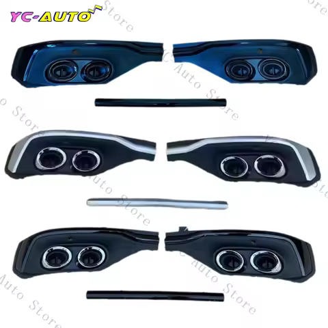 Car Rear Bumper Lip Splitter Diffuser Exhaust Tips Rear Bumper Fake Exhaust Port Accessories For Aud