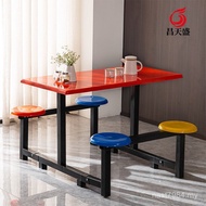 Glass Steel Canteen Staff Construction Site School Stainless Steel Dining Table Dining Table Canteen