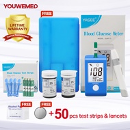 YASEE Glucometer Test Kits with Strips 50pcs Glucose Test Strips 50pcs lancets Blood Sugar Test Kit Blood Sugar Testing