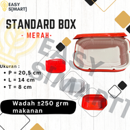 Kotak Makan Traveling/Kotak Makan Pemanas instan/Lunch Box - Standard Merah Tanpa Sekat