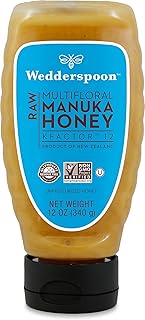 Wedderspoon Raw Premium Manuka Honey, KFactor 12, 12 Oz, Unpasteurized, Genuine New Zealand Honey, N