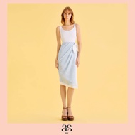 [asv ss25] Belinda Lace Wrap Dress เดรสผู้หญิง เสื้อกล้าม ตัดต่อผ้ากระโปรง ดีเทลผูกปมช่วงเอว แต่งปิเ