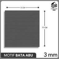 Wallpaper Dinding Bata Abu Abu (FREE ONGKIR) Anti Air & Anti Panas High Quality 70x77cm 3mm Wallpape