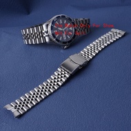 Carlywet 316L Stainless Steel Sier Jubilee Watch Band Strap Bracelets Solid Curved End For 22mm ORIE