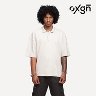 OXGN Oversized Polo Shirt For Men (Black/Bone)