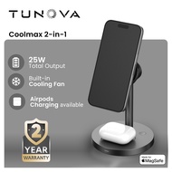TUNOVA CoolMax 2in1 qi2.2 22.5W Wireless Charger Stand for iPhone AirPods