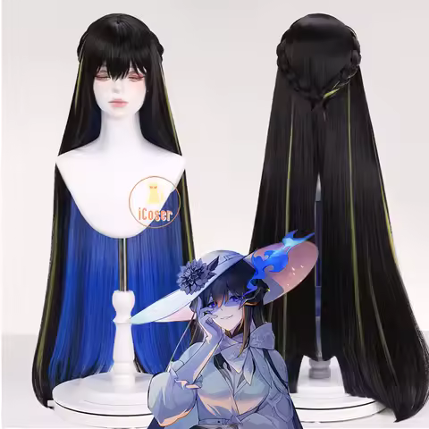 Honkai Star Rail Constance Cosplay Wig The Dahlia Black Blue Long Hair Heat Resistant Fiber Hair Hal