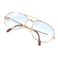 Cartier亞復古 Santos 漸層鏡片雙樑太陽眼鏡，金色和酒紅色，尺寸 61□18，法國製造，男士款，品相極佳。