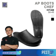 AP Boots AP Chef Hitam - Sepatu Slip On Dapur Shoes Karet - Sanjaya02