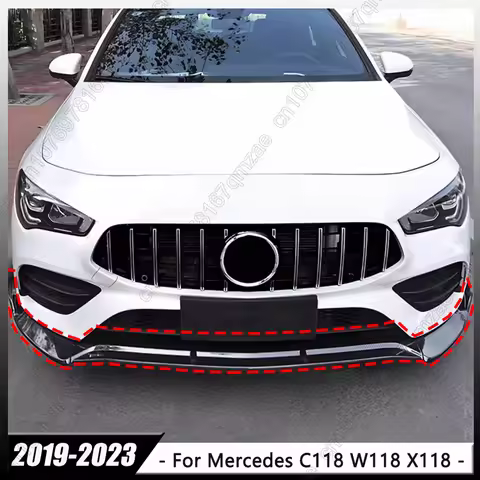 For Mercedes Benz CLA Class C118 X118 W118 CLA220 250 CLA35 45 AMG 2019-2023 Car Front Bumper Lip Sp