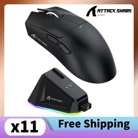 Attack Shark X11 PAW3311 Triple Mode Connectivity Touch Magnetic Charging Dock Ultra-Light Gaming Mo