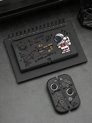 1入組黑色太空拼圖紋tpu保護殼,適用於switch Oled,switch Ns,switch Lite遊戲主機,配件套