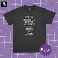 Generation T-shirt: Millennial, Gen Z, Gen Alpha (Unisex)