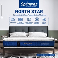 SpinaRez North Star Mattress 14 inch Individual Pocket Spring Mattress (King/Queen/Super Single/Sing