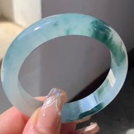 天然冰種翡翠玉鐲 A玉手鐲 玉鈪 • 冰種水墨丹青翡翠福鐲