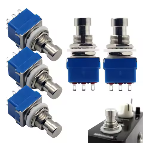 Miwayer 5/10Pcs 3PDT Footswitch Latching Stomp Switch-9 Pin True Bypass,Heavy Duty Metal for Guitar 