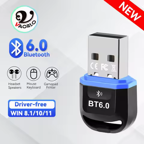 USB Bluetooth 6.0(LPM:14.5X)Wireless Adapter for PC Transmitter/Receiver compatible with Win 8.1/10/