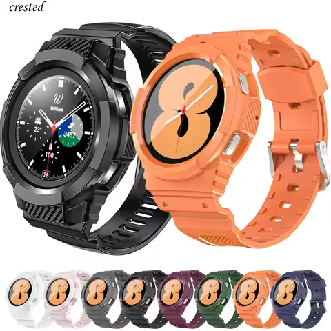 Carbon fiber Band for Samsung Galaxy Watch 4/Classic/46mm/42mm/Gear s3 Frontier TPU Rugged Case+brac