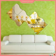 {lowerprice}  6Pcs Wall Sticker Removable 3D Decoration Mirror Effect DIY Mirror Wall Sticker for Home