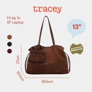 Tracey Suede Gather Shoulder Bag