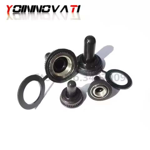 100Pcs 6mm Shaft Hole Mini MTS Toggle Switch Water Dust Proof Cap Rubber Boot Cover WPC-05 Black M12