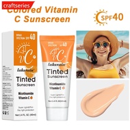 CRAFTSERIES 40ml SPF40 Vitamin C Sunscreen Foundation Vitamin E Moisturizing Whitening Even Skin Ton