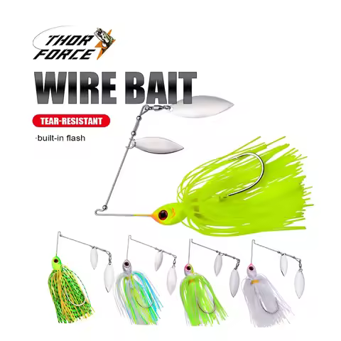 Spinnerbait Fishing Lure Metal Spinner Buzzbait Swimbait Hook JIG Kit Skirt Peche Bass Pike Double S