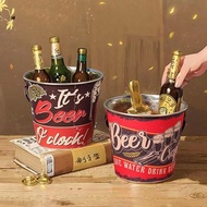 Retro Iron Art Home Use Small Ice Bucket Iron Storage Bucket Set Up Stall Beer Ice Cube Ir