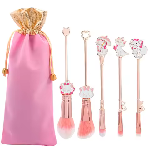 Disney Marie Cat Makeup Brush Set Anime Mary Cat Eyeshadow Makeup Brushes Beauty Girls Professional 