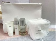 ipsa中樣4件套 ipsa化妝包 1 ipsa粘土面膜15g 1 ipsa SPF50 帶防曬日間乳液9ml 1 ipsa流金水30ml 1 ipsa化妝棉20枚