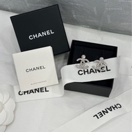 【配件 包裝盒 防塵袋💕】香奈兒 23k Chanel 雙c 鑽石耳釘