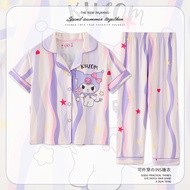 Flash Sale Baby Clothes Teen's Long Sleeve Lapel Pajamas Cool Pom Purin Girl's Nightclothes for 12 -