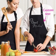 1pc Personalized Logo Apron With Pockets, Custom Text Logo Apron, Custom Print Apron, Custom Kitchen