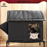 [SONONIA] Outdoor Cat House Escape Door Nest Stray Cat Shelter for Park Barn Outside