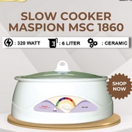 Maspion slow cooker MSC 1860 6 liter slow cooker magic cooker/ Maspion slow cooker/ White slow cooke